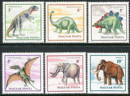 HUNGARY 1990 Prehistoric Creaturs MNH / **.  Michel 4110-15 - Unused Stamps