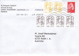 Auslands - Brief Von 29420 Plouenan 05505 A Mit Schöner Buntfrankatur 2021 - 2018-2023 Marianne L'Engagée