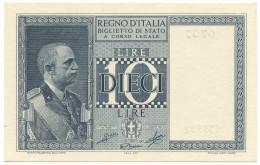 10 LIRE BIGLIETTO DI STATO VITTORIO EMANUELE III FASCIO 1944 XXII QFDS - Andere