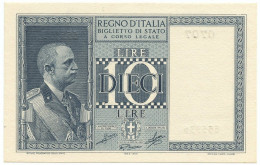 10 LIRE BIGLIETTO DI STATO VITTORIO EMANUELE III FASCIO 1944 XXII QFDS - Sonstige