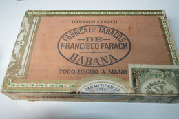 Rare Boite En Bois à Cigares Marque Francisco Farach Habana Cuba   Format 21 X 13 X 4 Cm - Autres & Non Classés