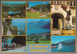 A5230- Mozart Monument, Park,Promenade, Bridge St.Gilgen Austria Postcard - St. Gilgen