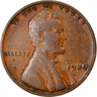 Monnaie, États-Unis, Lincoln Cent, Cent, 1939, U.S. Mint, Philadelphie, TB+ - 1909-1958: Lincoln, Wheat Ears Reverse