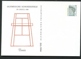 Bund PU288 C1/001-I TENNIS OLYMPISCHE SPIELE SEOUL 1988 - Enveloppes Privées - Neuves
