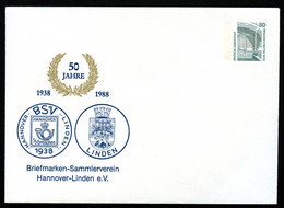 Bund PU288 C2/004 WAPPEN HANNOVER-LINDEN 1988 - Enveloppes Privées - Neuves