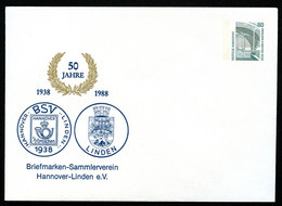 Bund PU288 C2/004 WAPPEN HANNOVER-LINDEN 1988 - Enveloppes