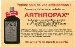 Publicités - Publicité Arthropax - Boisson Aux Extraits De Plantes Du Révérend Père Damien - Montigny Les Metz - Publicités