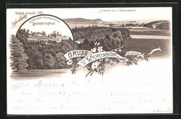 Lithographie Nordhausen, Restaurant Wilhelmshöhe Von Fr. Henze, Panorama - Nordhausen