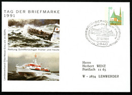 Bund PU290 C1/009-II RETTUNG SCHIFFBRÜCHIGER Sost. Diepholz 1991 - Private Covers - Used