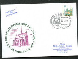 Bund PU290 C2/014 HEILIGENGEISTKIRCHE KIEL Sost. 1991 - Enveloppes Privées - Oblitérées