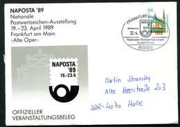 Bund PU290 D2/012 NAPOSTA Sost. Frankfurt 1989 - Enveloppes Privées - Oblitérées