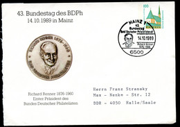 Bund PU290 D2/024-I PRÄSIDENT BDPh R.RENNER Sost. Mainz 1989 - Privé Briefomslagen - Gebruikt