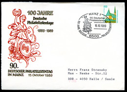 Bund PU290 D2/025-I PHILATELISTENTAG MOGUNTIA Sost. Mainz 1989 - Privé Briefomslagen - Gebruikt