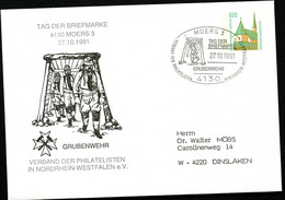 Bund PU290 D2/026-II GRUBENWEHR MOERS Sost. 1991 - Enveloppes Privées - Oblitérées