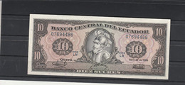 Equateur  - Billet 10 Sucres Série LM N° 07694486 Du 29/4/1986 - TB - Equateur