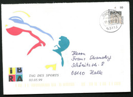 Bund PU291 D1/004 DISKUSWERFER TAG DES SPORTS Gelaufen Bonn 2002 NGK 5,00 € - Privé Briefomslagen - Gebruikt