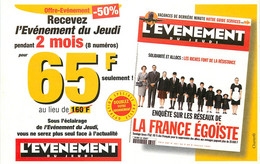 Publicités - Publicité L'evenement Du Jeudi - Journaux - Magazine - Ste - Sainte Geneviève - Oise - Publicités