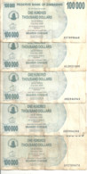 ZIMBABWE 100000  DOLLARS  BEARER CHEQUE 2006 VF P 48 B ( 5 Billets) - Zimbabwe