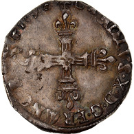 Monnaie, France, Charles X, 1/8 Ecu, 1590, Paris, TTB, Argent, Sombart:4672 - 1589-1610 Enrique IV