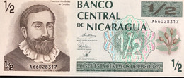 Nicaragua 1/2 Cordoba, P-171 (1991) - UNC - Rare Signature Version - Nicaragua