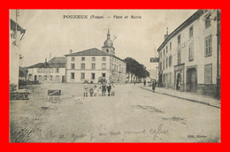 Pouxeux , Place Et Mairie   (scan Recto Et Verso) - Pouxeux Eloyes