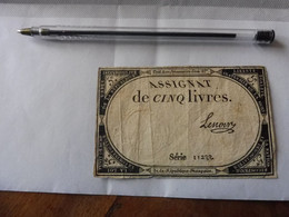 ASSIGNAT De CINQ LIVRES - Assegnati