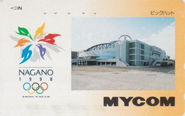 TC JAPON / 110-016 - SPORT - JEUX OLYMPIQUES NAGANO - Stade Stadium  * MYCOM * - OLYMPIC GAMES JAPAN Phonecard - Jeux Olympiques