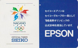 TC JAPON / 110-016 - SPORT - JEUX OLYMPIQUES NAGANO - ** SPENSOR EPSON & SEIKO  **  - OLYMPIC GAMES JAPAN Phonecard - Jeux Olympiques