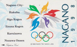 TC JAPON / 271-03130 - SPORT - JEUX OLYMPIQUES NAGANO - OLYMPIC GAMES JAPAN Free Phonecard - Olympic Games