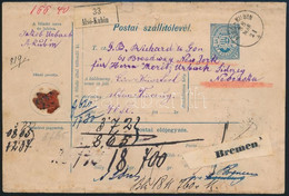 1888 Csomagszállító Alsó-Kubinból Brémán Keresztül New Yorkba - Other & Unclassified