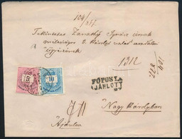 1877 Ajánlott Levél 5kr + 10kr Bélyeggel (13-as Fogazás) Budapestről Nagykárolyba - Autres & Non Classés