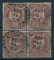 O 1888 3Ft Négyestömb (14.000) "BUDAPEST KÖZPONT TÁVÍRDA 10.SZ." - Altri & Non Classificati