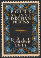 1917 Basel Bale Switzerland Suisse - Mustermesse Exposition Trade Fair D'échantillons LABEL CINDERELLA VIGNETTE - Unclassified