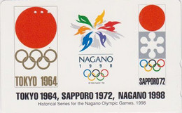 TC JAPON / 271-03244 ? - SPORT - JEUX OLYMPIQUES NAGANO TOKYO SAPPORO - OLYMPIC GAMES JAPAN Free Phonecard - Olympische Spelen