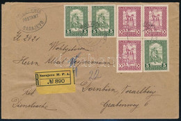 1916 Ajánlott Levél 6 Bélyeges Bérmentesítéssel Ausztriába / Registered Cover To Austria - Autres & Non Classés