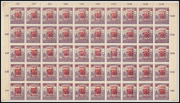 ** 1921/1925 Kisegítő Portó 100f/15f 2 Db 50-es Fél ívben (7.000) (törések, Fogelválások / Folds, Aparted Perfs.) - Otros & Sin Clasificación