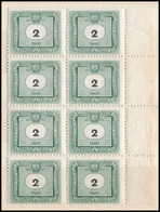 ** 1953 50 éves A Magyar Portóbélyeg 2Ft ívsarki 8-as Tömbben - Altri & Non Classificati