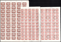 O 1958 Vörös-fekete Portó 3 Klf érték Vízjellel Hajtott 100-as ívekben (7.000) - Autres & Non Classés