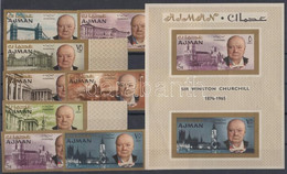 ** 1966 Winston Churchill ívszéli Sor és Blokk Mi 85-92 + 7 B - Autres & Non Classés