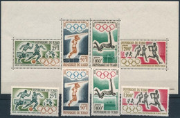 ** 1964 Nyári Olimpia, Tokió Sor Mi 120-123 + Blokk 1 - Altri & Non Classificati