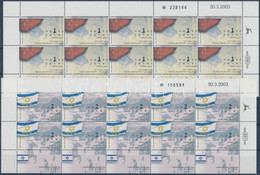 ** 2003 Az Izraeli Nemzeti Zászló Története Kisívsor 2 Stecklapon Mi 1739-1742 - Autres & Non Classés