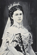 Csata Szidónia (1989-): Erzsébet Királyné. Olaj, Farost, 60×40 Cm - Other & Unclassified