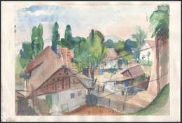 Ducsay Béla (1893-1967): Falu Belső. Akvarell, Papír, Jelzett, Hagyatéki Bélyegzővel, 26x38 Cm - Other & Unclassified