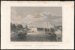 Cca 1840 Ludwig Rohbock (1820-1883) - J. Umbach: Óbuda S A Hajómalmak, Acélmetszet, 14×18 Cm - Prints & Engravings