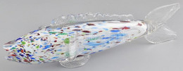 Muranói Színes üveg Hal, Anyagában Színezett, Kis Kopásnyomokkal, H: 35 Cm - Glass & Crystal