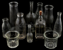 Nagy üveg Tétel Régi, Háború Előtti Feliratos, Sósborszeszes, ásványvizes, Tejes és Egyéb üvegek - Glass & Crystal