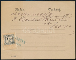 1886 Magyar Leszámítoló és Pénzváltó Bank Elismervény 1 Kr Okmánybélyeggel - Non Classificati