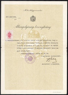 1900-1939 Bellusi Baross-családdal Kapcsolatos íratok, 3 Db, állampolgársági Bizonyítvány, Anyakönyvi Kivonat, Meghívó. - Non Classificati