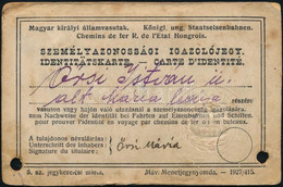 1927 M. Kir. Államvasutak Fényképes Bérlet - Non Classificati