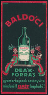 Cca 1920 Beldóci (Felvidék) Deák-forrás ásványvíz Számolócédula, Hátoldalon Magyarországi Főlerakat Címével, Jó állapotb - Advertising